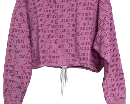 Juicy Couture x Forever 21 All-Over Print Cropped Pink Sweatshirt
