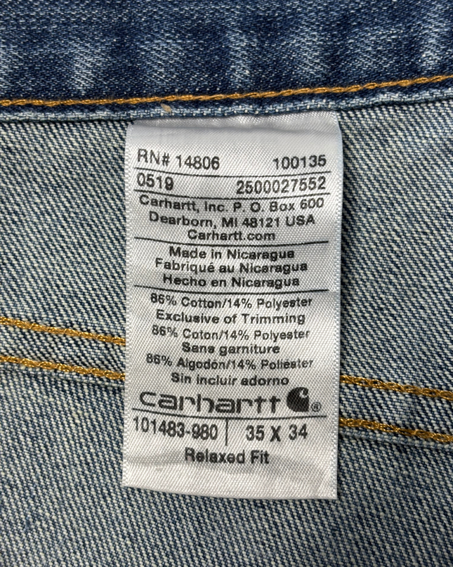 Carhartt Holter Relaxed Fit Straight Leg Mid Blue Denim Jeans