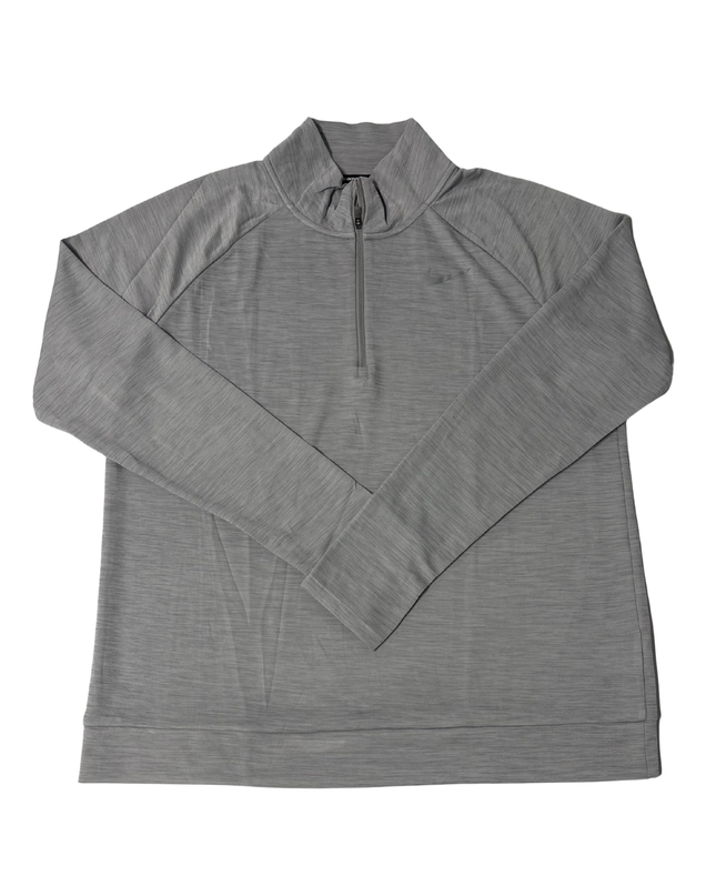 Nike Running Dri-FIT Heather Grey Half-Zip Performance Long Sleeve Top - M