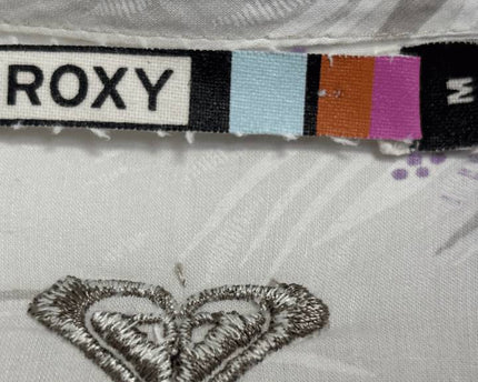 Roxy Grey Floral Print Button-Front Casual Mini Dress