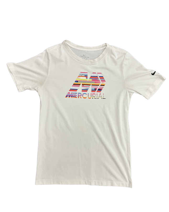 Nike Mercurial Multi-Color Logo White Dri-Fit T-Shirt - XS