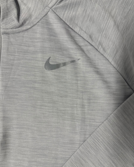 Nike Running Dri-FIT Heather Grey Half-Zip Performance Long Sleeve Top - M