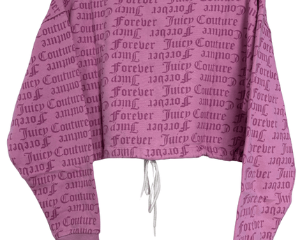 Juicy Couture x Forever 21 All-Over Print Cropped Pink Sweatshirt