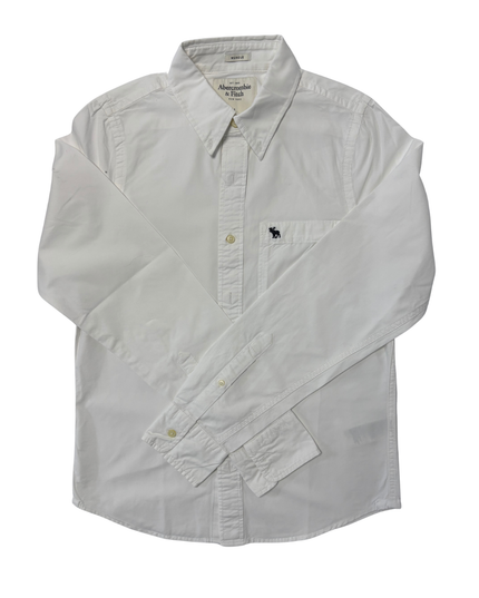 Abercrombie & Fitch Muscle Fit White Button-Down Shirt - M