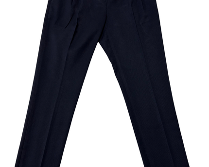 Next Tailoring Navy Blue Textured Pleated Trousers