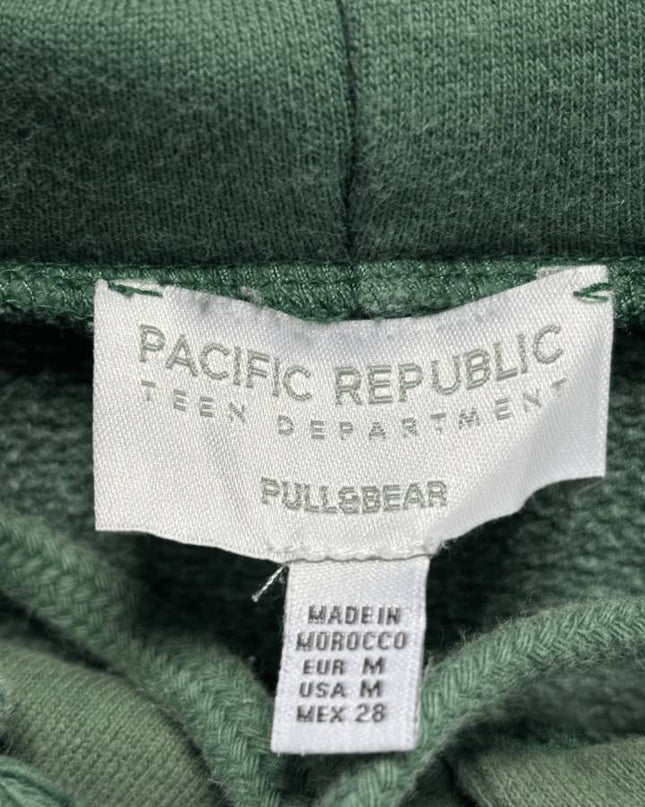 Pull&Bear Green Graphic 'Freely' Oversized Hoodie