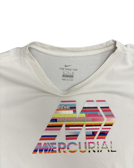 Nike Mercurial Multi-Color Logo White Dri-Fit T-Shirt - XS