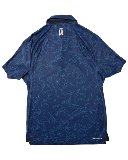Nike Tiger Woods Collection Dri-FIT Navy Blue Floral Golf Polo