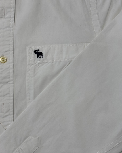 Abercrombie & Fitch Muscle Fit White Button-Down Shirt - M