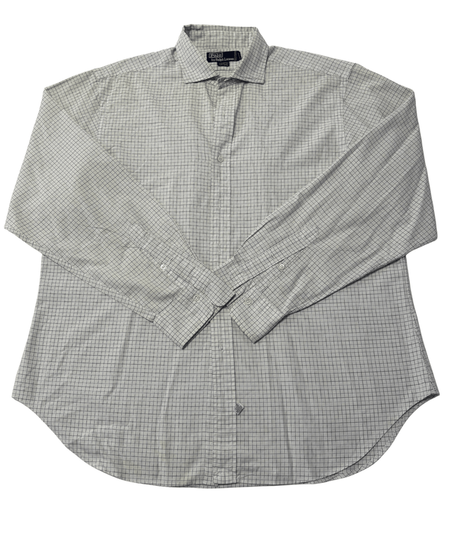 Ralph Lauren Navy Grid Check White Cotton Shirt