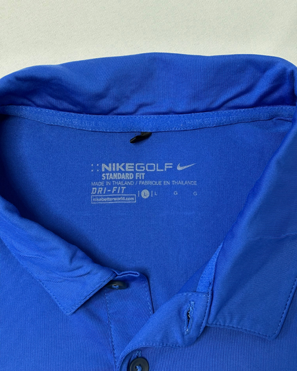 Nike Golf Dri-FIT Blue & Black Colorblock Performance Polo Shirt
