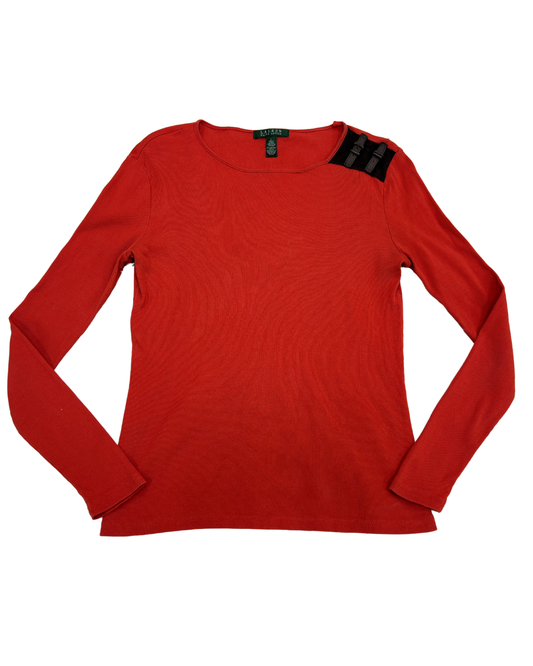 Lauren by Ralph Lauren - Red Long Sleeve Top - S