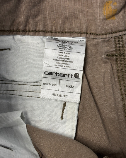 Carhartt Relaxed Fit Ripstop Tan Brown Cotton Utility Cargo Pants