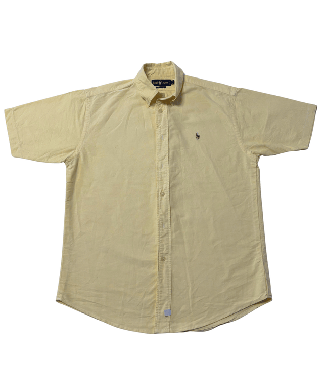 Ralph Lauren Short Sleeve Button Down Yellow Oxford Shirt