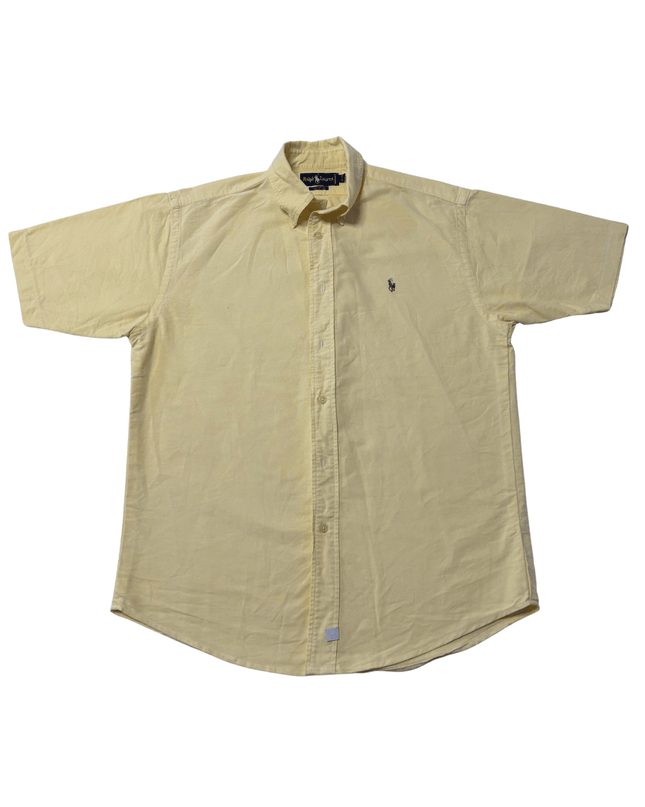 Ralph Lauren Short Sleeve Button Down Yellow Oxford Shirt