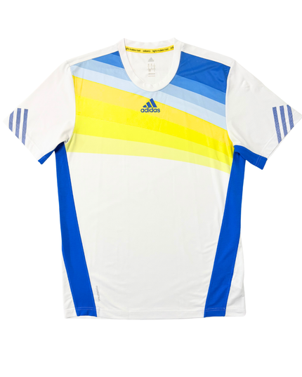 Adidas Adizero Climacool White & Blue Gradient Performance T-Shirt
