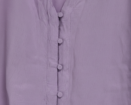 KIABI Purple V-Neck Button-Front Tie-Hem Blouse