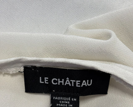 LE CHÂTEAU White Zip-Neck Pocket Blouse