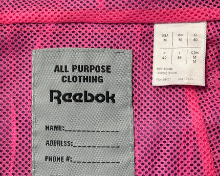 Reebok Purple Hooded with Neon Pink Accents Windbreaker Jacket