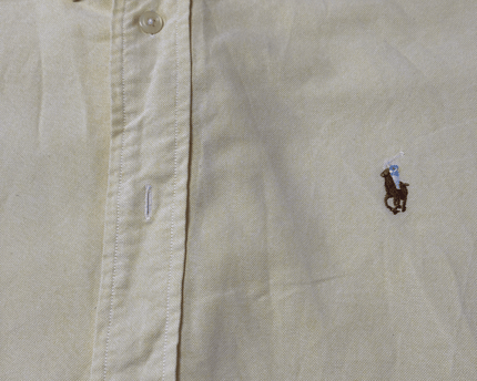 Ralph Lauren Short Sleeve Button Down Yellow Oxford Shirt