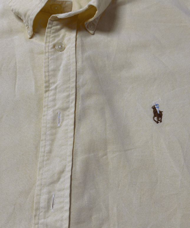 Ralph Lauren Short Sleeve Button Down Yellow Oxford Shirt
