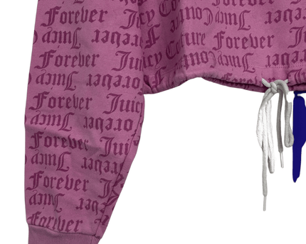 Juicy Couture x Forever 21 All-Over Print Cropped Pink Sweatshirt