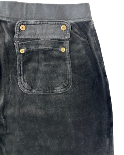 Juicy Couture Y2K Style Black Velour Flare Pants - XXL | Waist: 36"