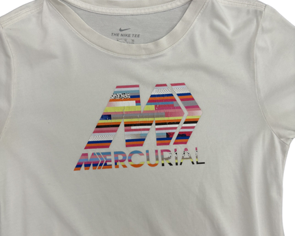 Nike Mercurial Multi-Color Logo White Dri-Fit T-Shirt - XS