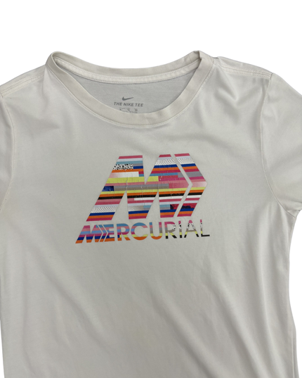 Nike Mercurial Multi-Color Logo White Dri-Fit T-Shirt - XS
