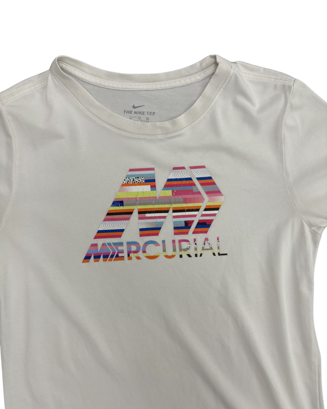 Nike Mercurial Multi-Color Logo White Dri-Fit T-Shirt - XS