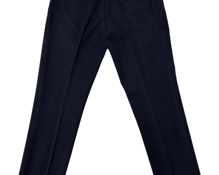 Next Tailoring Navy Blue Textured Pleated Trousers