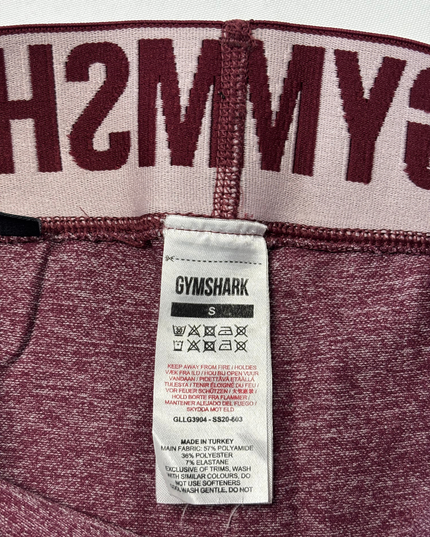 Gymshark Energy Seamless Maroon Logo Waistband Leggings