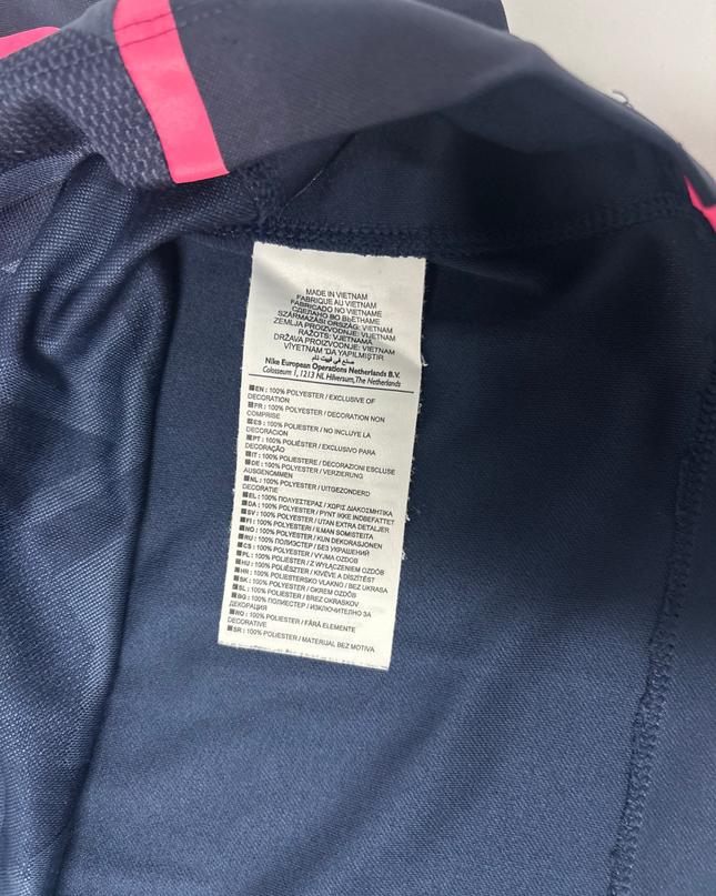 Nike Navy Blue & Pink Geometric Performance Polo Shirt - M