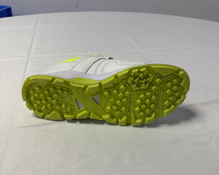 Adidas White Three-Stripes Cricket Shoes