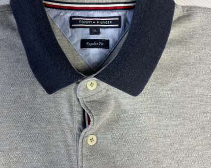 Tommy Hilfiger Grey Regular Fit Polo Shirt with Contrast Collar