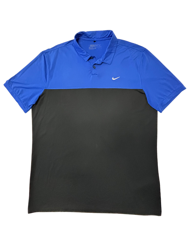 Nike Golf Dri-FIT Blue & Black Colorblock Performance Polo Shirt