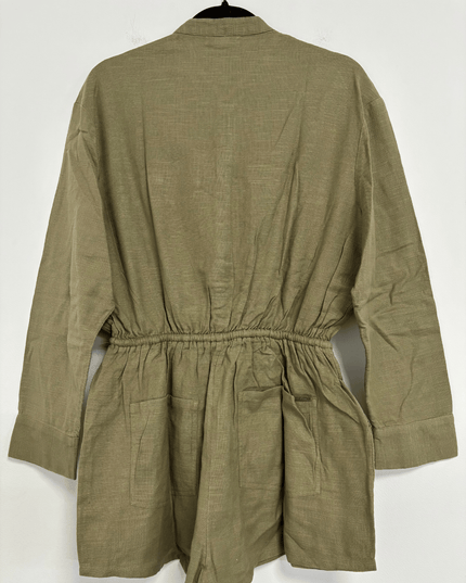 Billabong Strappy Jumpsuit Short Olive Green Romper