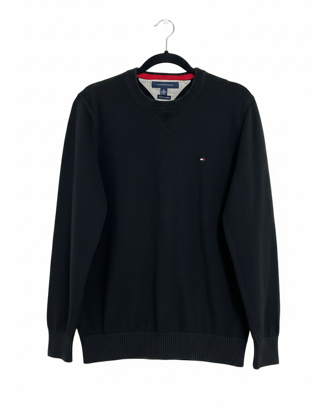 Tommy Hilfiger Black Premium Cotton Crewneck Sweater