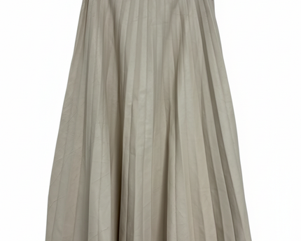 Primark Beige Faux Leather Pleated Midi Skirt