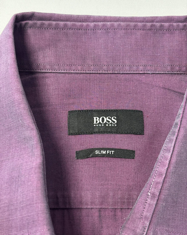 Boss Purple Slim Fit Long Sleeve Shirt