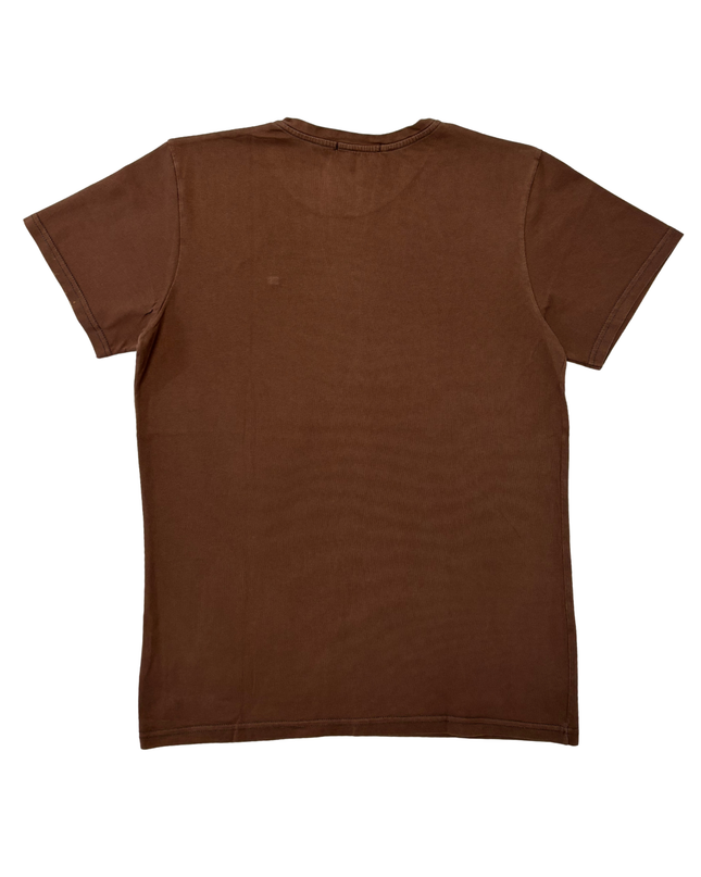 Tommy Hilfiger Classic Brown Logo Embroidered Cotton T-Shirt - S