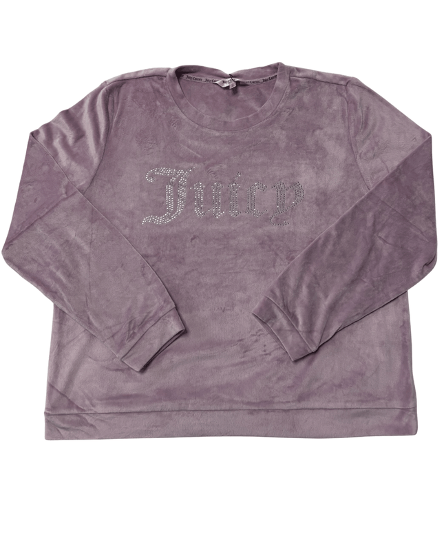 Juicy Couture Lavender Velour Crystal "Juicy" Sweatshirt