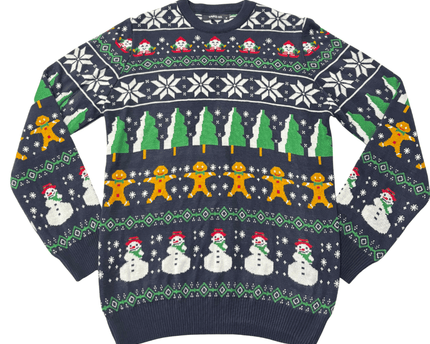 Tarz Cool Navy Blue Ugly Christmas Sweater