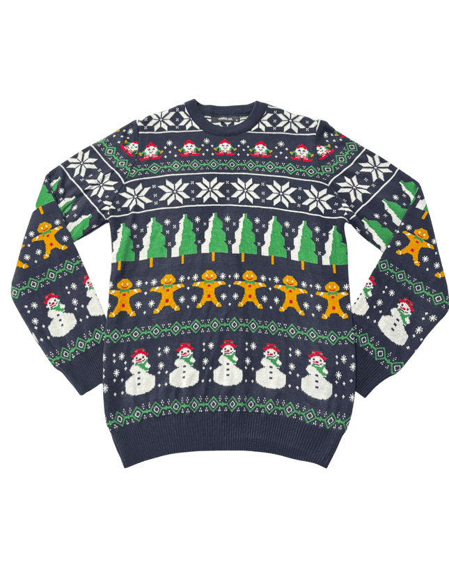 Tarz Cool Navy Blue Ugly Christmas Sweater