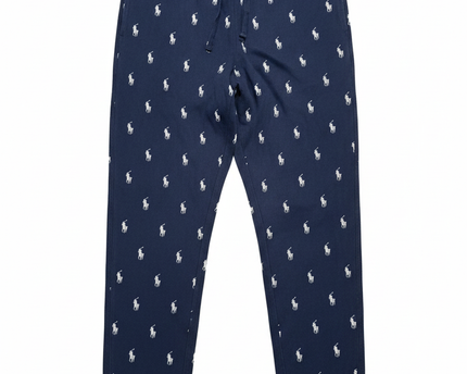 Polo Ralph Lauren Navy Blue Allover Pony Print Sleepwear Joggers