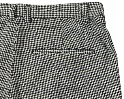 H&M Black/White Houndstooth Tailored Slim-Fit Pants