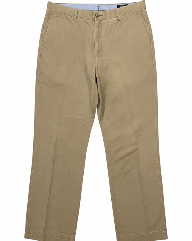 Polo Ralph Lauren Khaki Straight Fit Linen Blend Pants