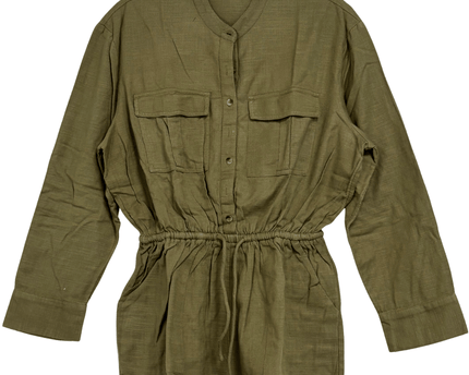 Billabong Strappy Jumpsuit Short Olive Green Romper