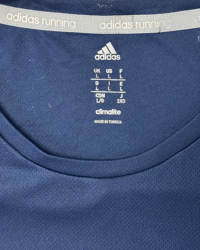 Adidas Climalite Navy Blue 3-Stripes Running T-Shirt