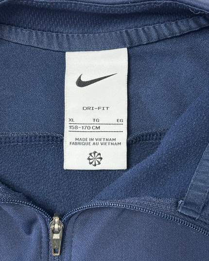 Nike Dri-FIT Navy Blue Quarter-Zip with White Stripe Training Top